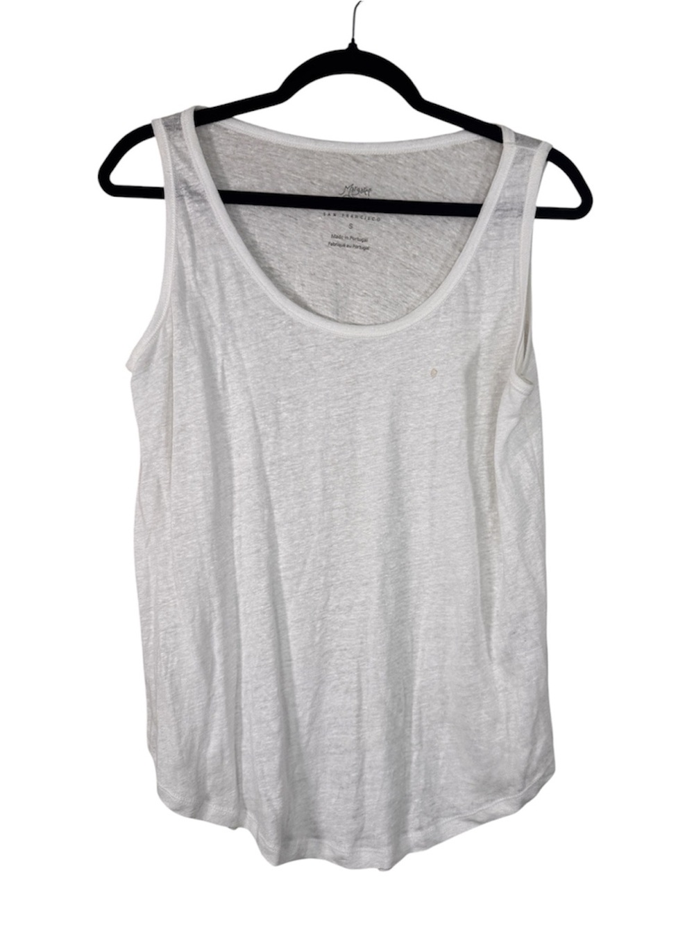 Margaret O’Leary White Linen Tank Top Womens S Blouse Lagenlook Minimalist